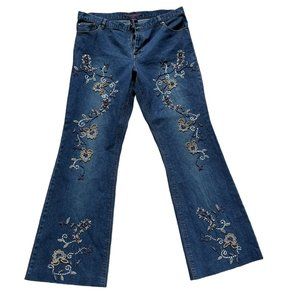 willi smith Beaded Demin Jean SZ 14 with 31" Inseam Boot-Cut